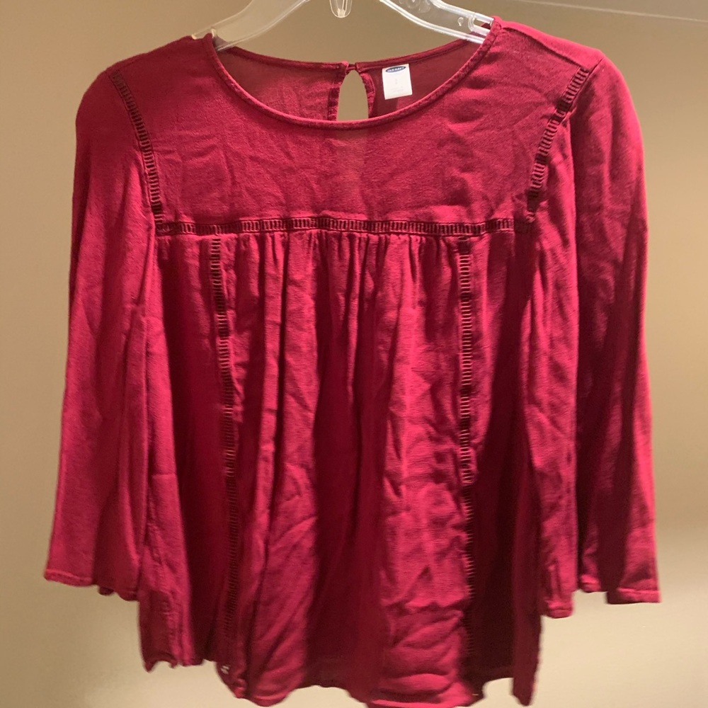 Red flowy dress shirt